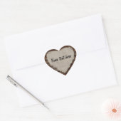 Cœur Sticker cardiaque en bois rustique (Enveloppe)