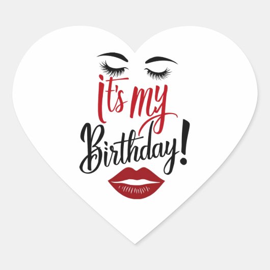 Cœur Sticker - C'est mon anniversaire (Devant)