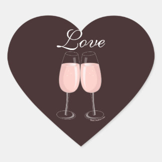 Cœur Sticker Champagne Rose