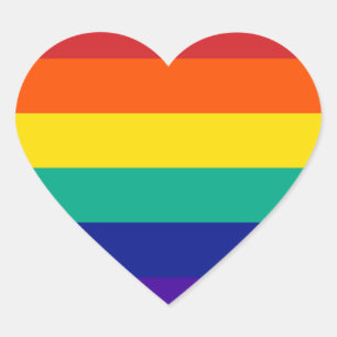 Cœur Sticker Coeur arc-en-ciel