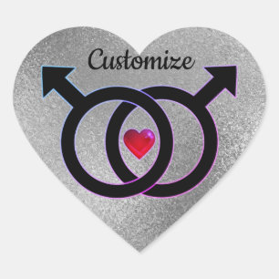 Cœur Sticker Coeur Argent Gay Mariage