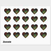 Cœur Sticker Coeur Art Abstrait Vert de renaissance (Feuille)