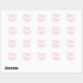 Cœur Sticker Coeur baby shower rose (Feuille)