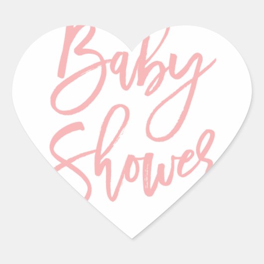 Cœur Sticker Coeur baby shower rose (Devant)