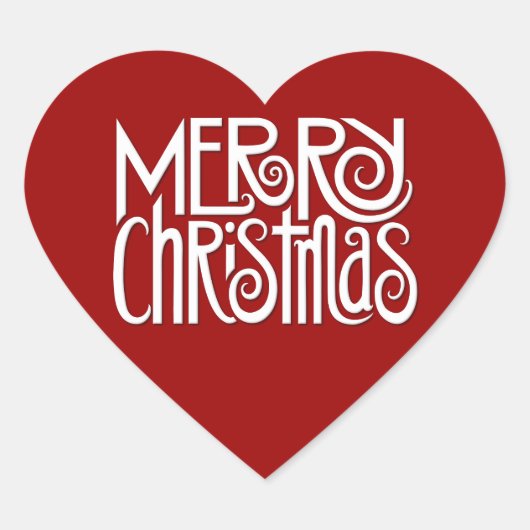 Cœur Sticker Coeur blanc Joyeux Noël (Devant)