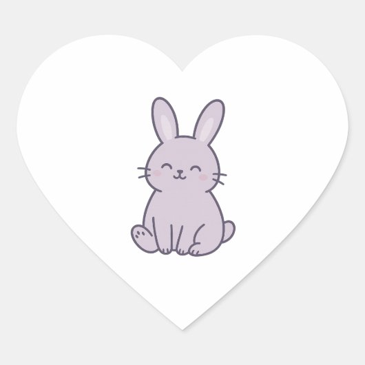 Cœur Sticker Coeur Bunny Zoo Wonky (Devant)