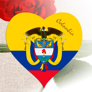 Cœur Sticker Coeur Colombie, Drapeau Colombien Patrioti