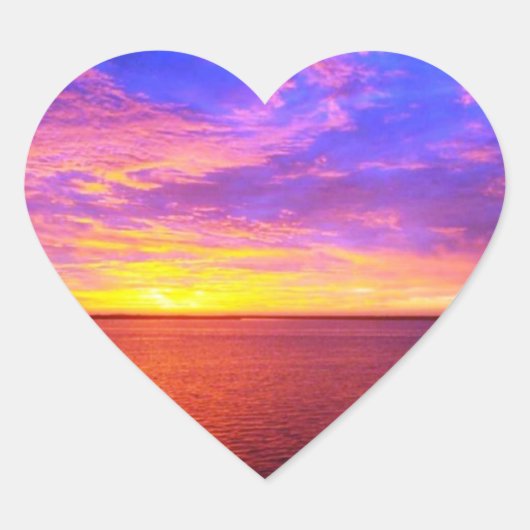 Cœur Sticker Coeur Coucher De Soleil (Devant)