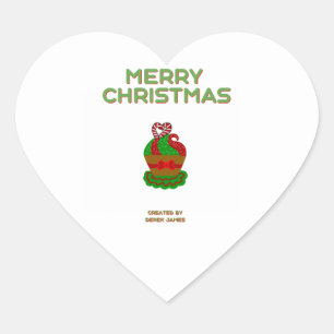 Cœur Sticker Coeur Cupcake de Noël