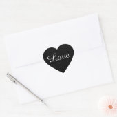 Cœur Sticker Coeur d'Amour Noir & Blanc, Faveur de mari (Enveloppe)
