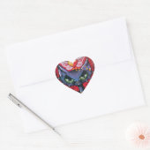 Cœur STICKER coeur de chat (Enveloppe)