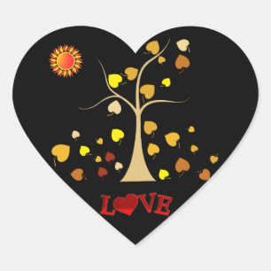 Cœur Sticker Coeur de l'arbre d'amour