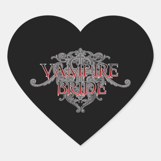 Cœur Sticker Coeur de Mariée Vampire (Devant)