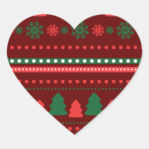 Cœur Sticker Coeur de Noël