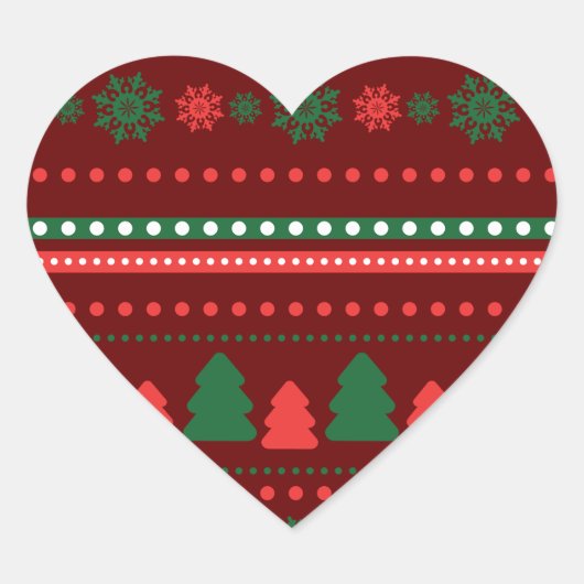 Cœur Sticker Coeur de Noël (Devant)