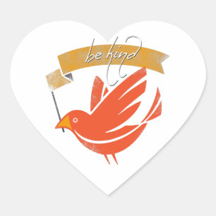 Cœur Sticker Coeur d'Oiseau Rétro KindVintage