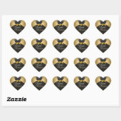 Cœur Sticker Coeur Douce 16 Seize Robe Noire Or (Feuille)