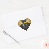 Cœur Sticker Coeur Douce 16 Seize Robe Noire Or (Enveloppe)