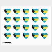 Cœur Sticker Coeur Drapeau Bahamas (Feuille)