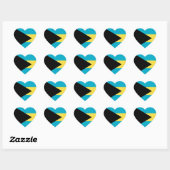 Cœur Sticker Coeur Drapeau Bahamas (Feuille)