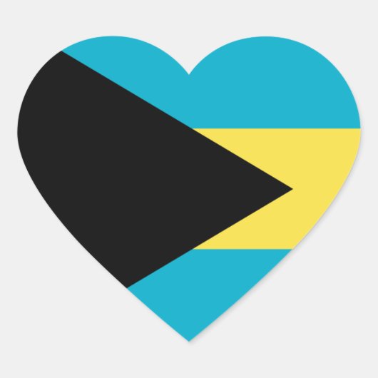 Cœur Sticker Coeur Drapeau Bahamas (Devant)