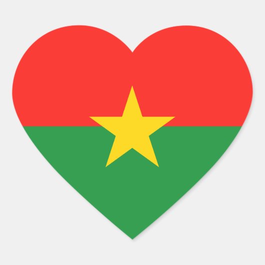 Cœur Sticker Coeur Drapeau Burkina Faso (Devant)