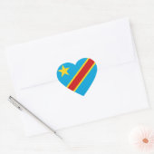 Cœur Sticker Coeur Drapeau Congo-Kinshasa (Enveloppe)