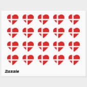 Cœur Sticker Coeur Drapeau Danemark (Feuille)