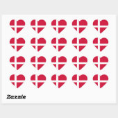Cœur Sticker Coeur Drapeau Danemark (Feuille)