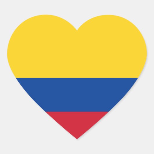Cœur Sticker Coeur drapeau de Colombie (Devant)