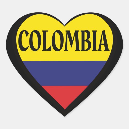 Cœur Sticker Coeur drapeau de Colombie (Devant)