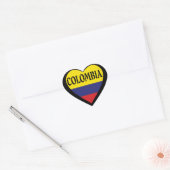Cœur Sticker Coeur drapeau de Colombie (Enveloppe)