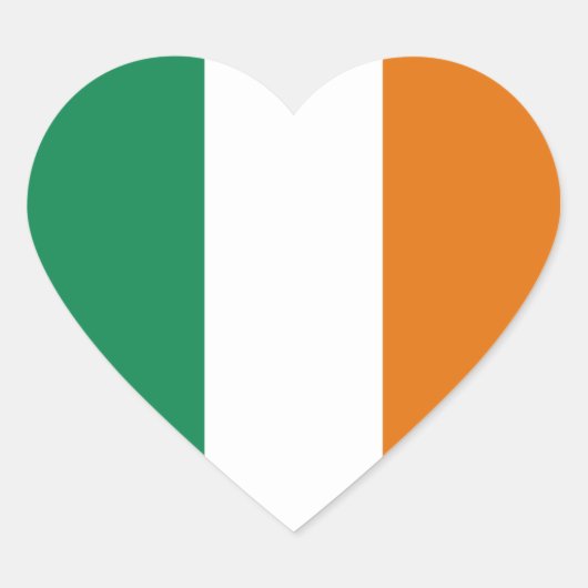 Cœur Sticker Coeur drapeau d'Irlande (Devant)