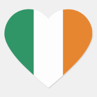 Sticker Coeur drapeau d'Irlande