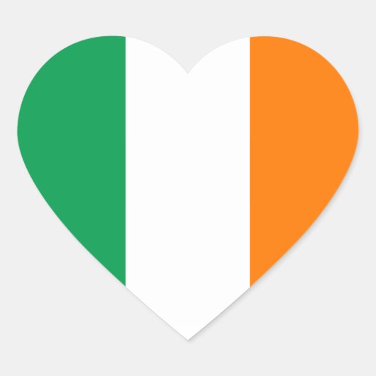 Cœur Sticker Coeur drapeau d'Irlande (Devant)