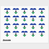 Cœur Sticker Coeur Drapeau Lesotho (Feuille)