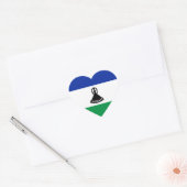 Cœur Sticker Coeur Drapeau Lesotho (Enveloppe)