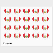 Cœur Sticker Coeur Drapeau Pérou (Feuille)