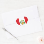 Cœur Sticker Coeur Drapeau Pérou (Enveloppe)