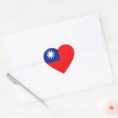 Cœur Sticker Coeur Drapeau Taïwan (Enveloppe)
