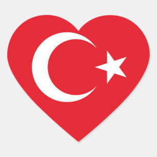 Cœur Sticker Coeur Drapeau Turquie