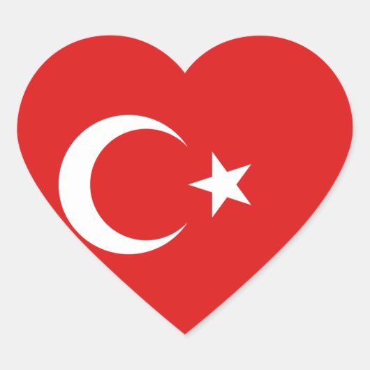 Cœur Sticker Coeur Drapeau Turquie (Devant)