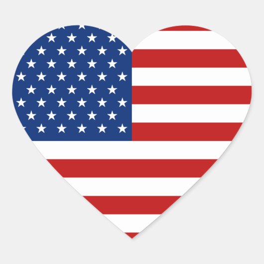 Cœur Sticker Coeur du drapeau américain (Devant)