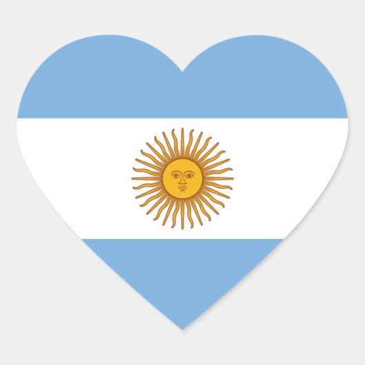 Cœur Sticker Coeur du drapeau argentin (Devant)