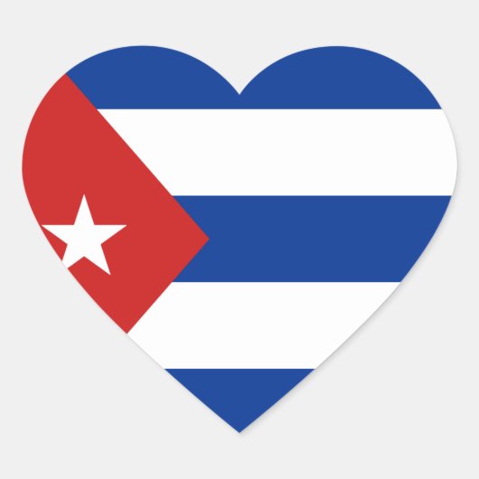 Cœur Sticker Coeur du drapeau cubain (Devant)