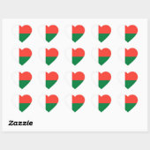 Cœur Sticker Coeur du drapeau de Madagascar (Feuille)