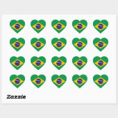 Cœur Sticker Coeur du drapeau du Brésil (Feuille)