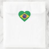 Cœur Sticker Coeur du drapeau du Brésil (Sac)