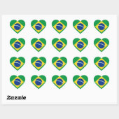 Cœur Sticker Coeur du drapeau du Brésil (Feuille)