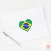 Cœur Sticker Coeur du drapeau du Brésil (Enveloppe)
